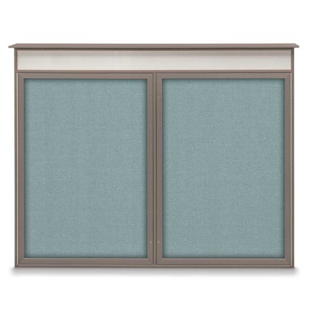 United Visual Products Single Door Enclosed Indoor Letterboard UV1125-GOLD-GREY